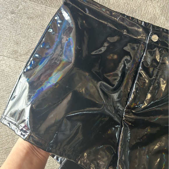 Holographic Pricilla Block/SHEIN collab high waisted shorts - Picture 2 of 3